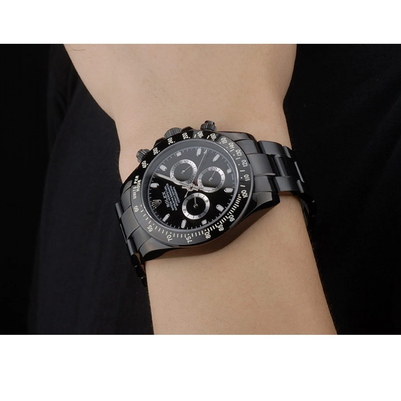 Good Copy Rolex Watches Plated Black Ion Black Steel Black Tachymeter Stainless Daytona Strap 80247 Dial Rolex 0529